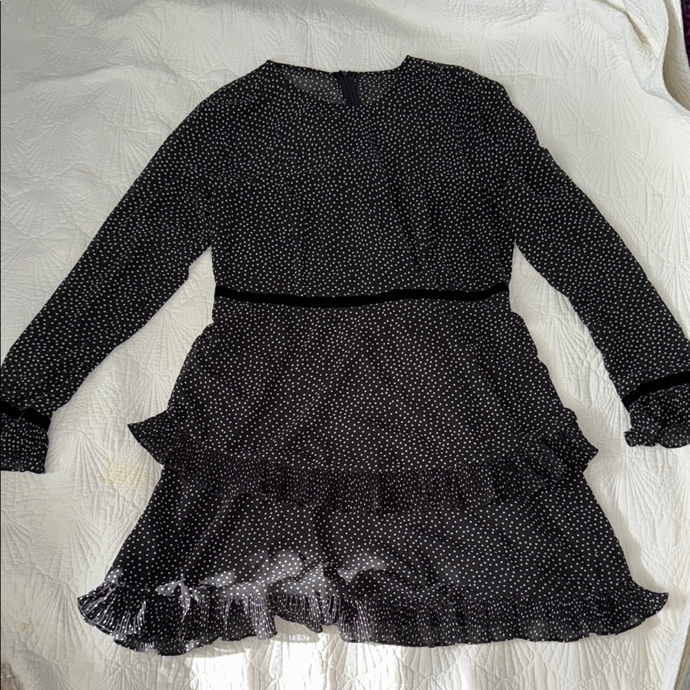 Lulu's Black and White Dotted Kids Dress